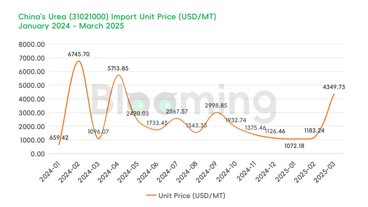 China's Urea Trade Sees Diverging Trends in March 2025: Imports Plummet, Exports Rebound - 01