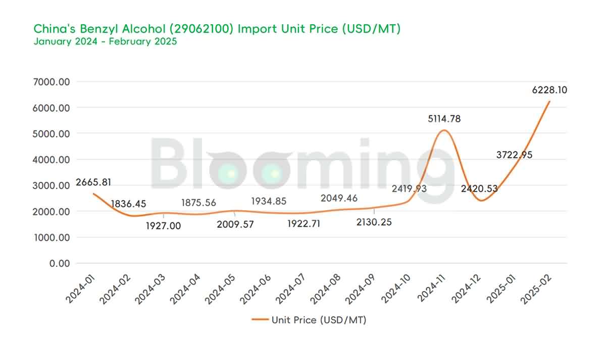 China's Benzyl Alcohol Trade in February 2025: Import & Export Trends Unveiled - 02
